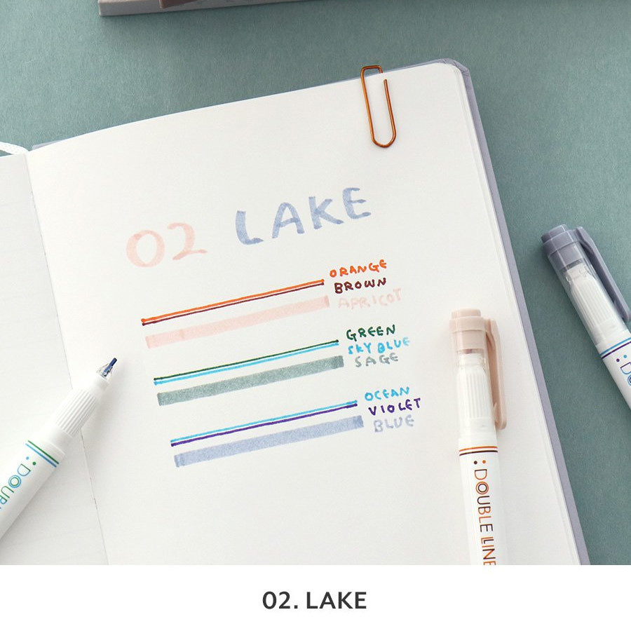 Lake - Iconic Dual Line Double Ended Color Pen Set